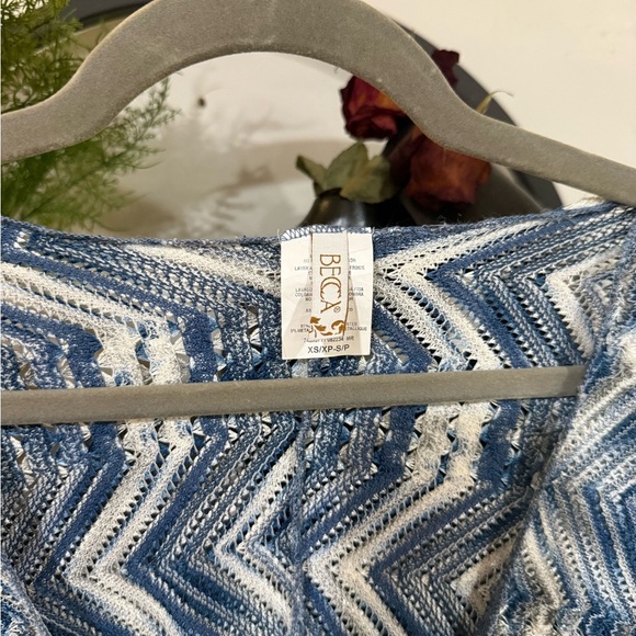 BECCA Blue and White Swim Coverup size xs - Picture 3 of 9